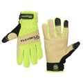 Legacy Flexzilla? Pro High Dexterity Water-Resistant Hybrid Grain Leather Gloves, Natural/Black/ZillaGreen? GH460PXL